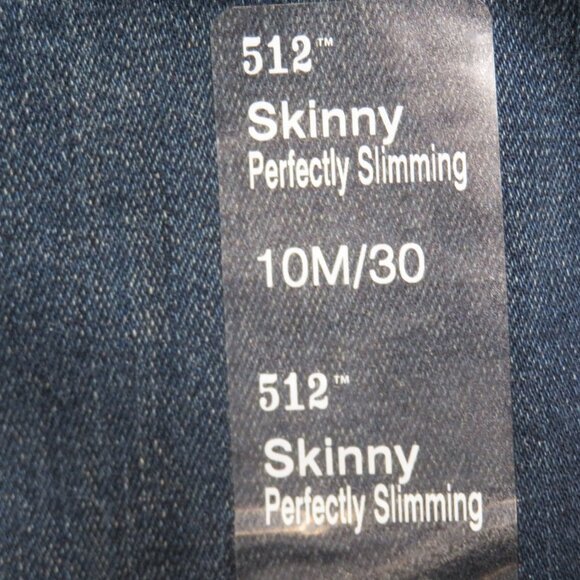 NEW Levis 512 Misses 10 / 30 Perfectly Slimming Skinny Blue Jeans NWT 10M - Picture 9 of 9